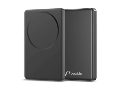 Pebble Rapid Mag Mini Power Bank, Ultra-Thin 15W Wireless & 22.5W Wired, Magnetic Snap 10-Way Circuit Protection LED Indicator