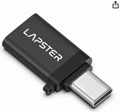 Lapster Plugx2 USB 3.0 to Type C OTG Adaptor, 10Gbps High Speed Data Transfer, Thunderbolt to USB Adapter, Compatible for All Type C Devices, Smartphone, Laptops, Tablets, Chargers, MacBook