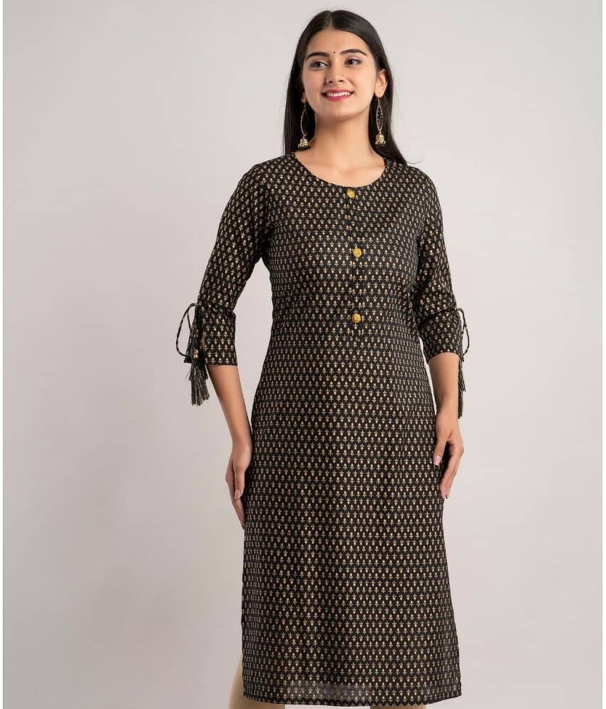 MAUKA - Brown Rayon Women's Straight Kurti ( Pack of 1 )