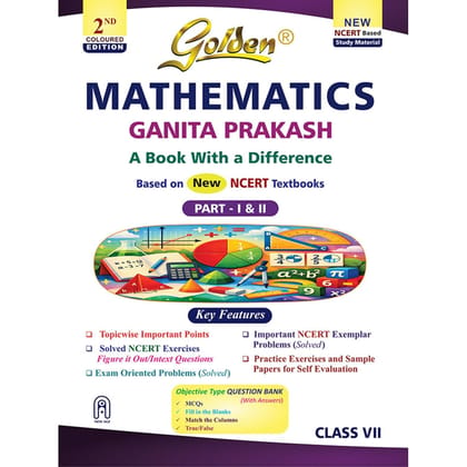 Golden Mathematics Study Material Based on NEW NCERT Ganita Prakash Part-1&2 For Class 7 | For CBSE 2027 Exams | Summary | Figure it Out/Intext ... ... Type QUESTION BANK Paperback – 16 March 2026