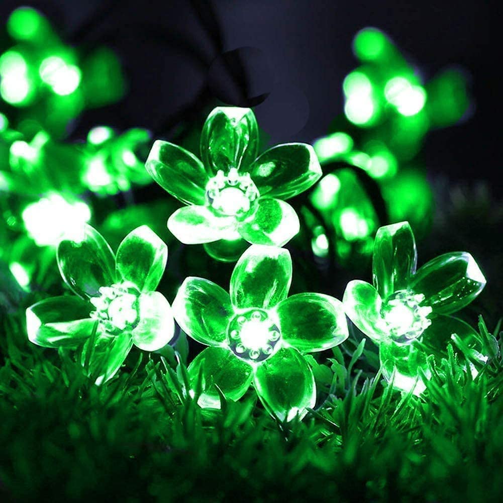 GLOWSERIE Green LED Flower String Lights – Decorative Fairy Lights for Home & Garden