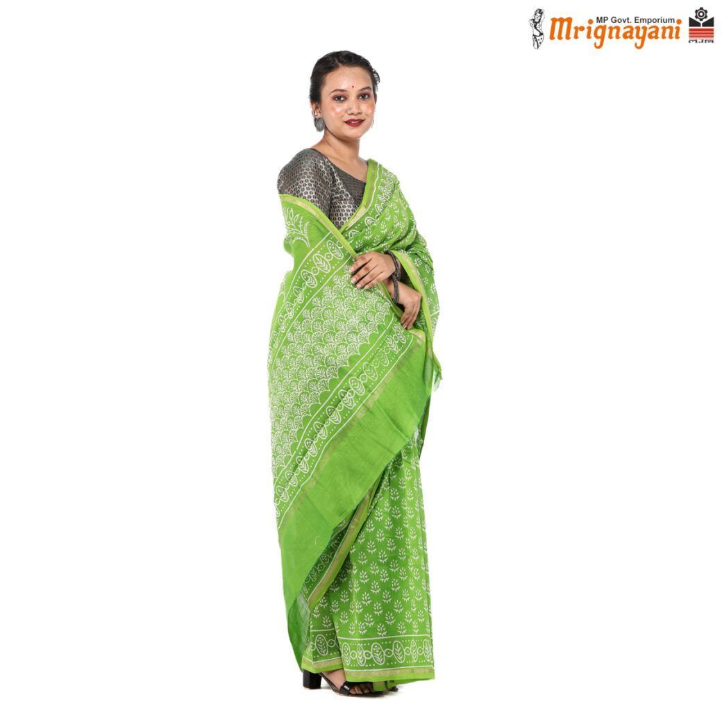 HANDLOOM CHANDERI SILK SAREE WITH BLOUSE (SKU - 1SCZ01250522, SAREE- 1263)