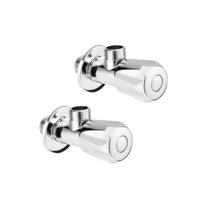 Orvos Angle Valve, Hexagonal, Premium 304 Stainless Steel Chrome Plated Body with Full Brass Cartridge Inside, Set of 2, for Hot & Cold Supply to Geysers, Sinks, Basins and Flush Tanks Orvos Angle Valve, Hexagonal, Premium 304 Stainless Steel Chrome Plated Body with Full Brass Cartridge Inside, Set of 2, for Hot & Cold Supply to Geysers, Sinks, Basins and Flush Tanks