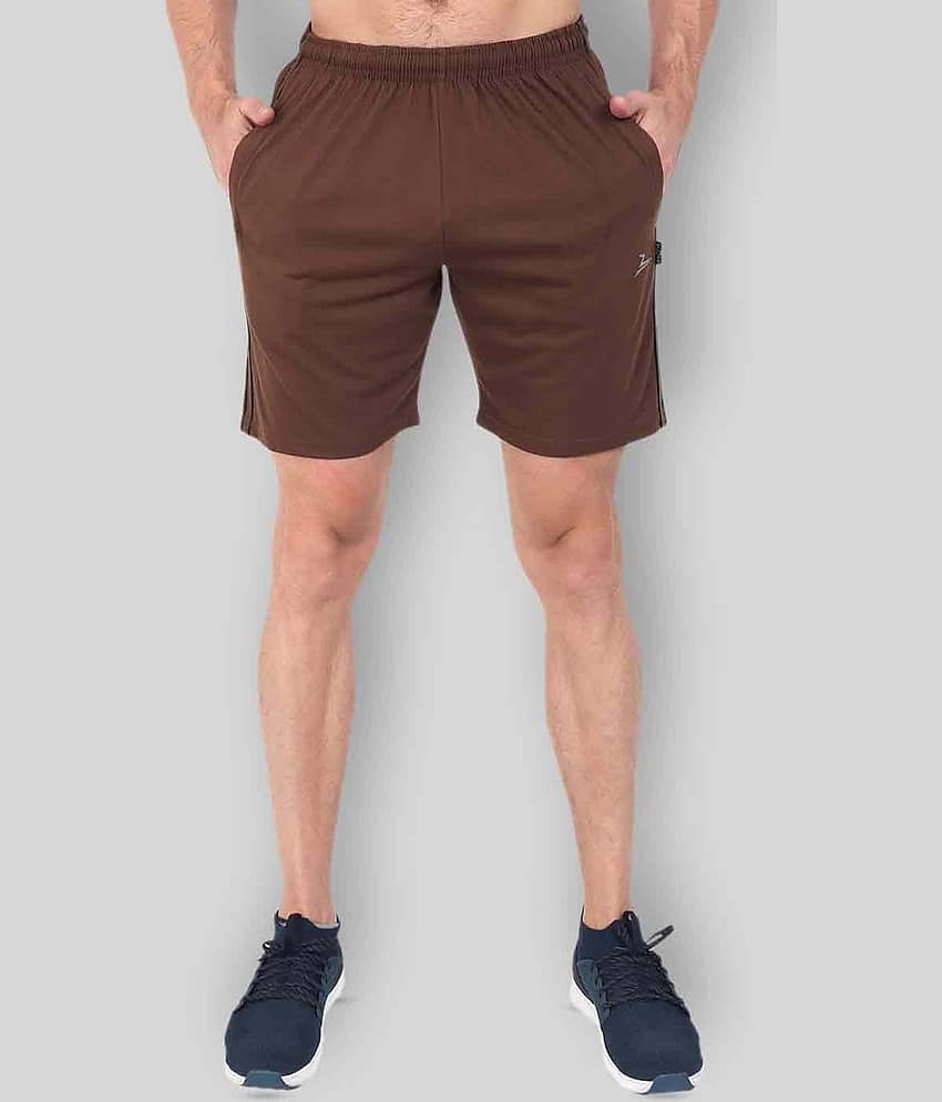 Zeffit - Brown Cotton Blend Men's Shorts ( Pack of 1 )