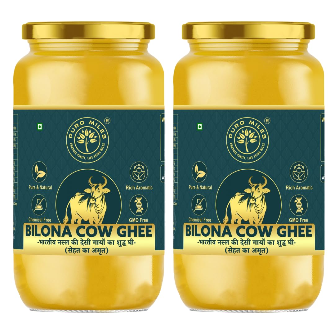 A2 Bilona Cow Ghee| Made with A2 Milk of Authentic Indian Origin Cows| Handmade & Home Made |Prepared in small batches| Forest Fed Free range cows