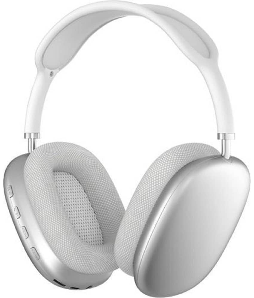 OLIVEOPS P9 Silver Headphones Bluetooth Bluetooth Headphone On Ear 4 Hours Playback Active Noise cancellation IPX4(Splash & Sweat Proof) Silver
