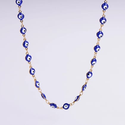 tarnish free waterproof fashion jewelry 18k gold plated stainless steel evil eye beads necklace