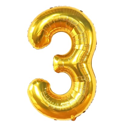 Numerical 3 18" Golden Balloon Numerical 3 18" Golden Balloon