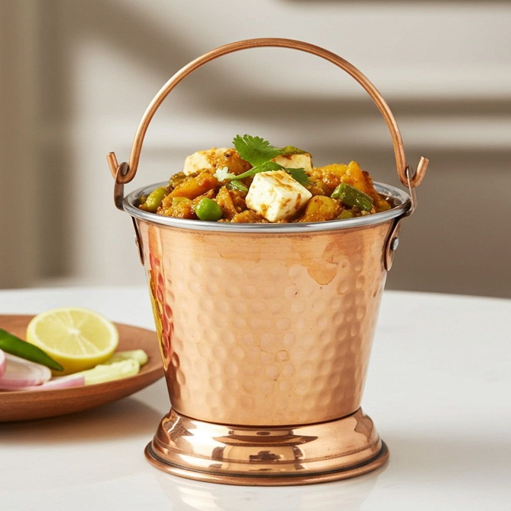 Copper Steel Small Bucket Shape Bowl 400 Ml (BCMAS138 B)