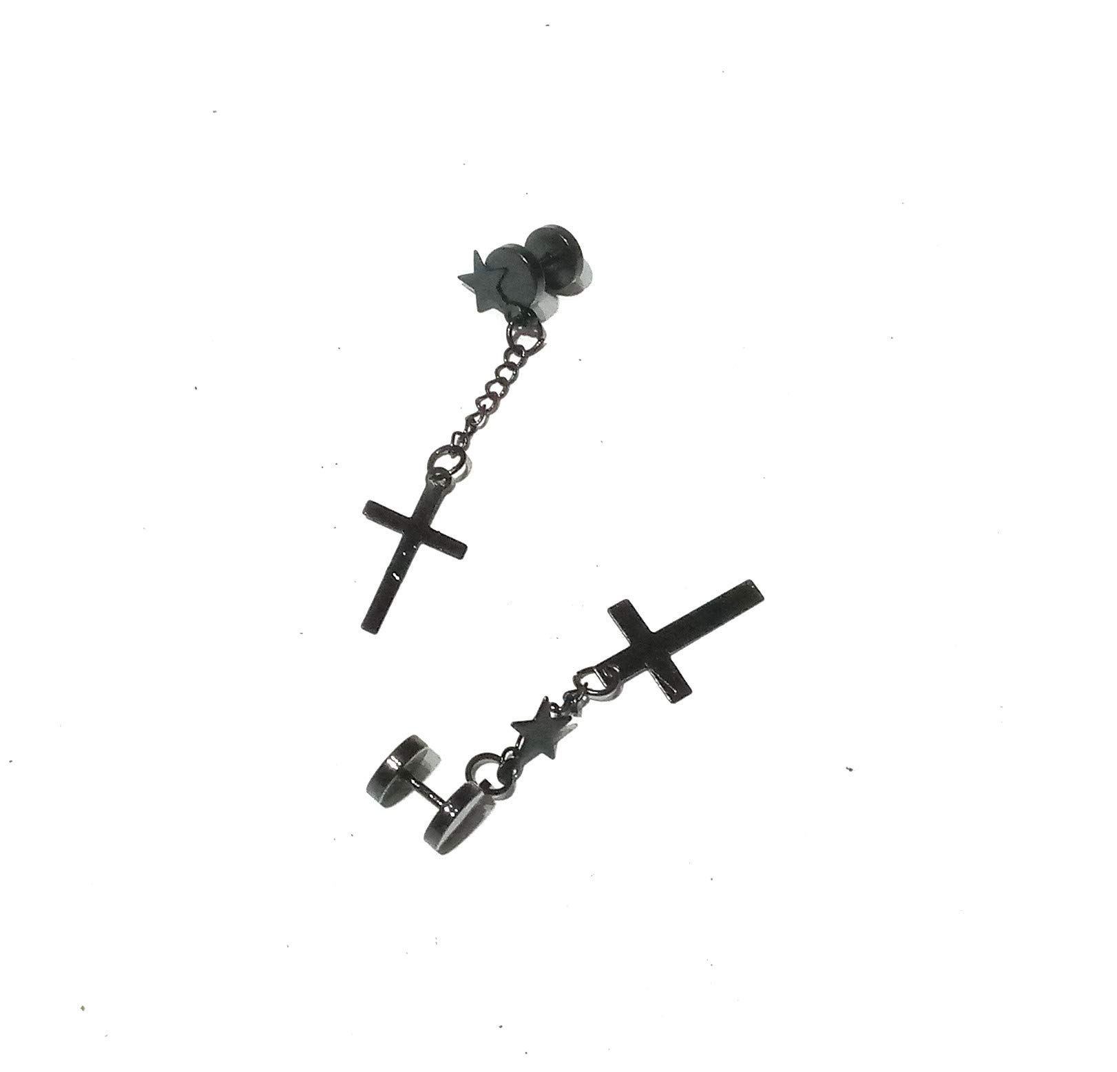 Nawani 1 Pair Mens Jewellery Black Studs Earring/Earring for Men/Boys/Boyfriend.