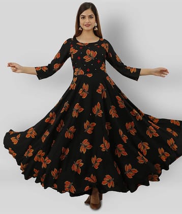 Lee Moda - Black Rayon Women's Anarkali Kurti