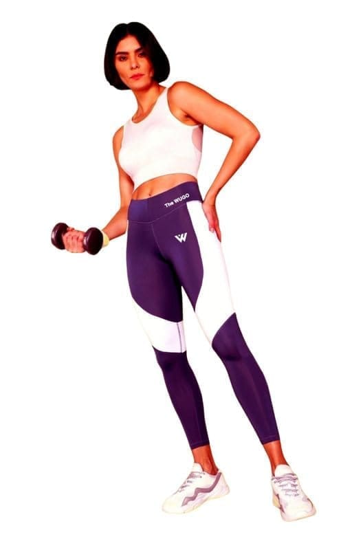 Women's Polyster Solid Sport Leggings (Purple, L)-PID47679
