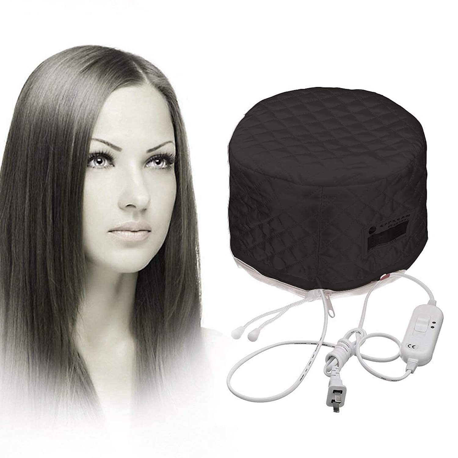 Elecsera Hair Streamer Hair Care Thermal Head Spa Cap Treatment with Beauty Steamer Nourishing Heating Cap Hair Steamer