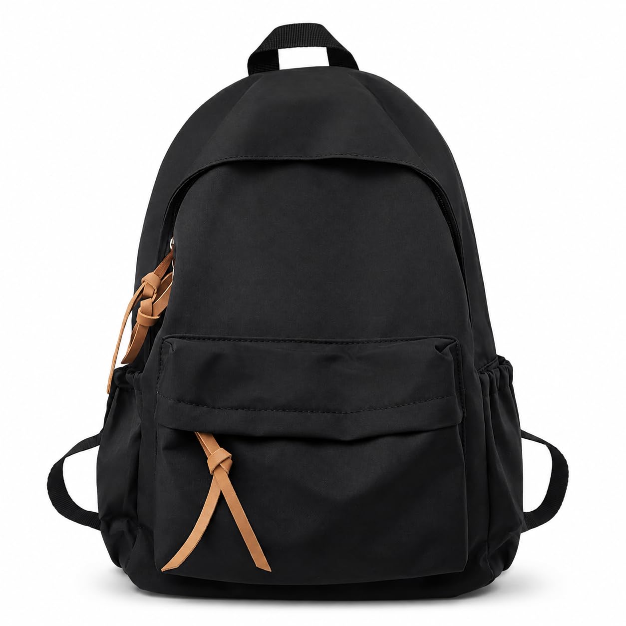 URBAN HIKE Women’s Black Backpack | Stylish Leather Look College, Office & Travel Bag for Girls | Spacious Casual Daypack with Front Pocket