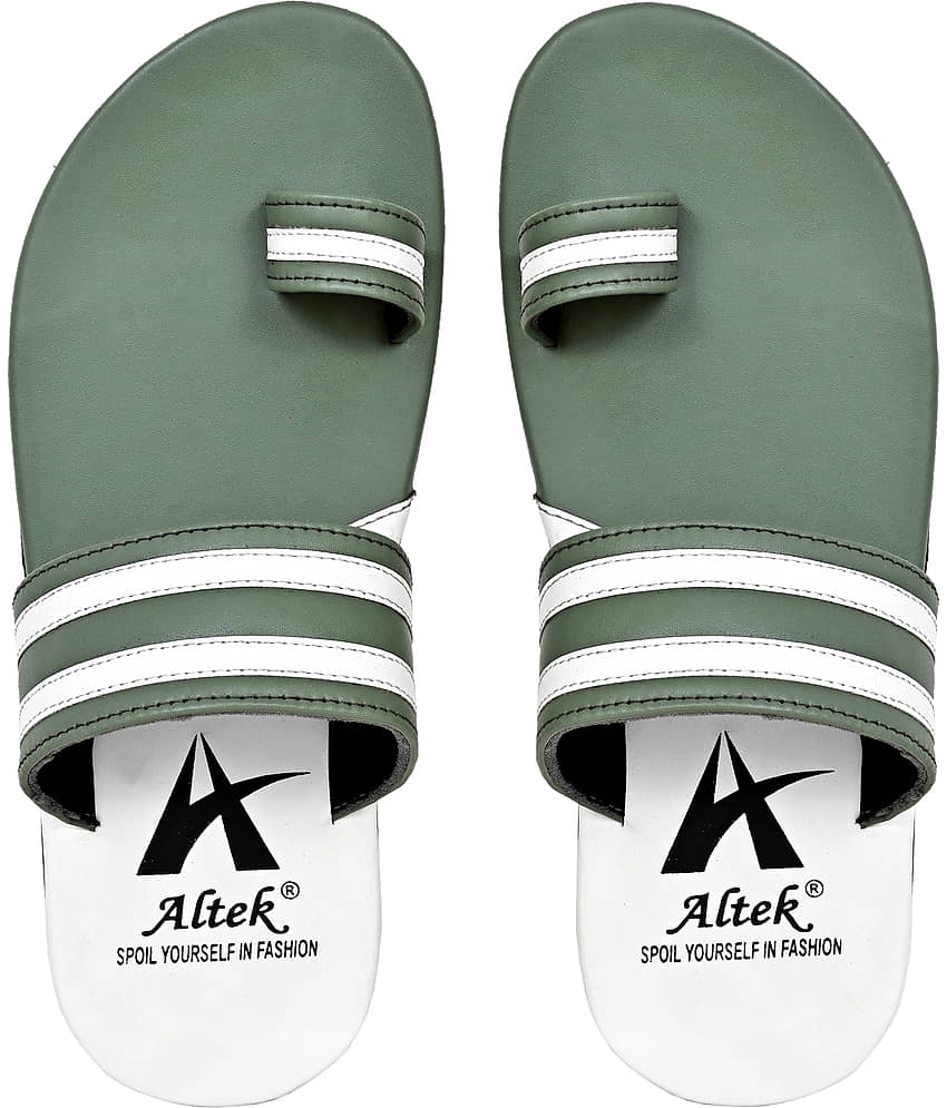 Altek - Green Men's Leather Slipper