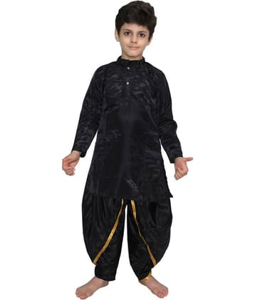 Kaku Fancy Dresses Ethnic Wear Black Dhoti Kurta Costume -Black, 10-12 Years, For Boys