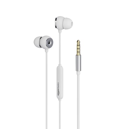 Amazon Basics Wired Earphones with 3.5mm Jack/Aux | in Ear Wired Earphones | Deep Bass, Tangle-Free Cable, Comfortable Fit | White Amazon Basics Wired Earphones with 3.5mm Jack/Aux | in Ear Wired Earphones | Deep Bass, Tangle-Free Cable, Comfortable Fit | White
