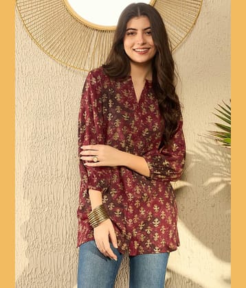 Vaamsi Maroon Rayon Women's Tunic ( Pack of 1 )