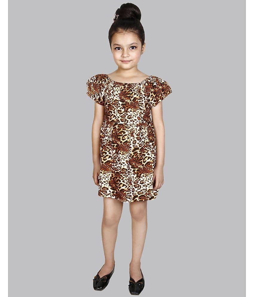 Addyvero Rayon Fit And Flare Dress For Girls ( Pack of 1 , Yellow )