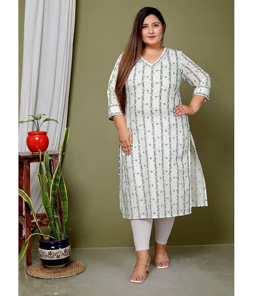 Avnii Cotton Printed Straight Women's Kurti - Blue ( Pack of 1 )