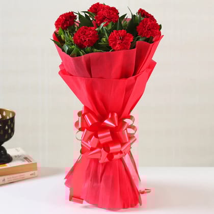 Ravishing Red Carnations Bouquet