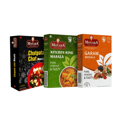 MOTABA Garam Masala, Kitchen King Masala & Chatpata Chat Masala, 100 gm Each - Pack of 3 - MOTABA Garam Masala, Kitchen King Masala & Chatpata Chat Masala, 100 gm Each - Pack of 3 MOTABA Garam Masala, Kitchen King Masala & Chatpata Chat Masala, 100 gm Each - Pack of 3 - MOTABA Garam Masala, Kitchen King Masala & Chatpata Chat Masala, 100 gm Each - Pack of 3