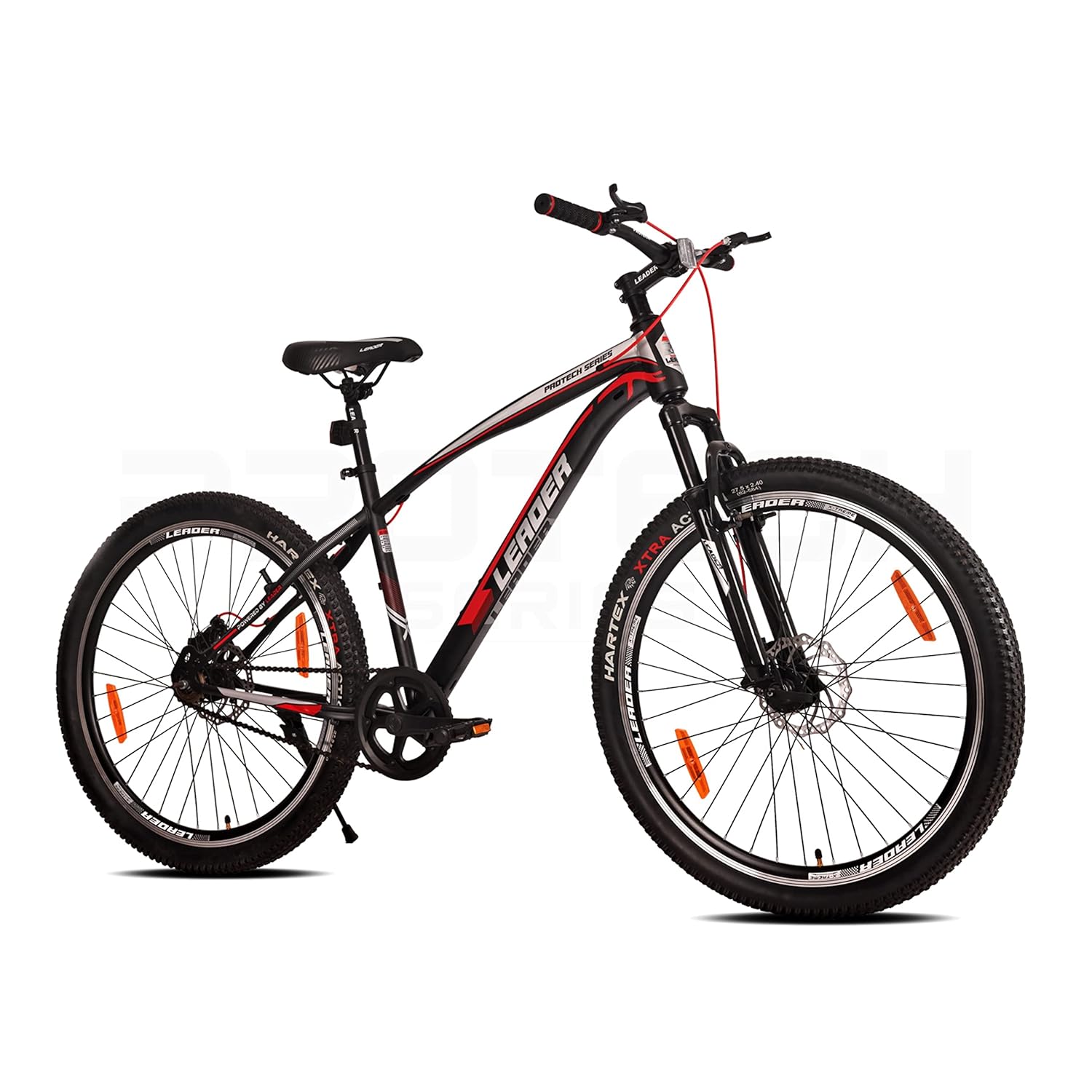 Leader Brawny 27.5T Single Speed MTB Cycle With Dual Disc Brake And Front Suspension 27.5 T Hybrid Cycle/City Bike (Single Speed, Black)