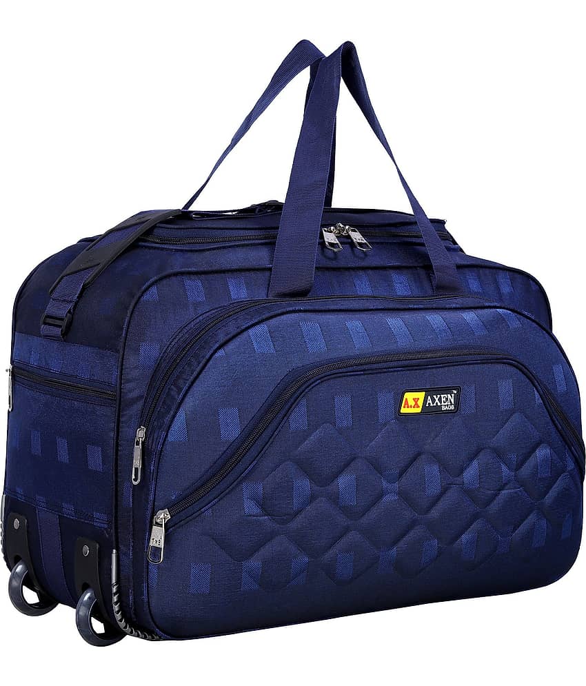 AXEN BAGS 50 Ltrs NAVY Polyester Duffle Trolley