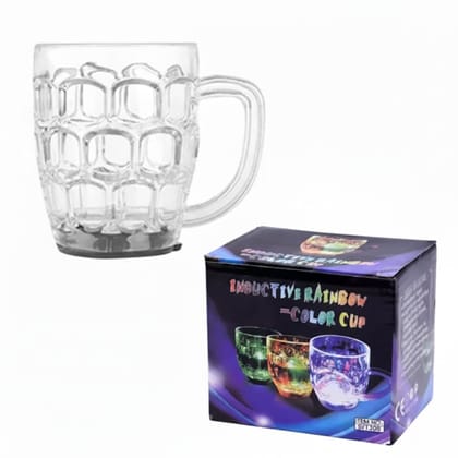 Plastic Rainbow Magic LED Light Cup  250ml Party Mug for Coffee, Juice & Cold Drinks | Color Changing LED Cup | Ideal Birthday Gift for Kids & Adults