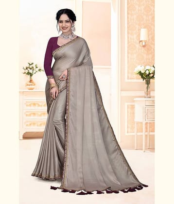 Kalpana Creation Chiffon Solid Saree With Unstitched Blouse Piece ( Lavender )