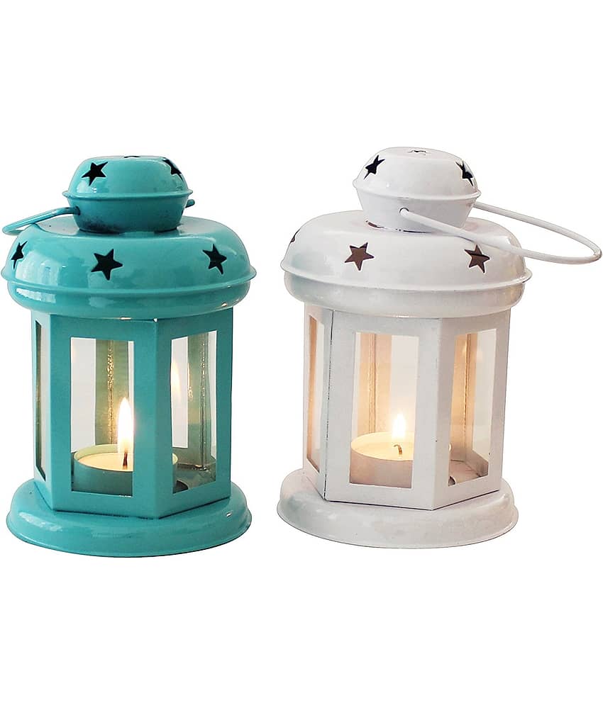 Arsalan Table Top and Hanging Iron Tea Light Holder - Pack of 2