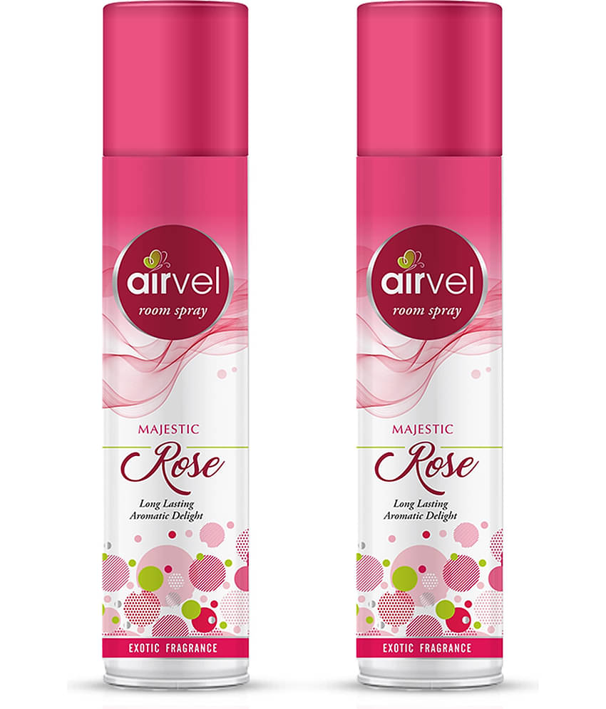 Airvel Rose Fragrance Room Spray Air Freshener for Home, Bathroom and Car 217ml ( Pack of 2 )