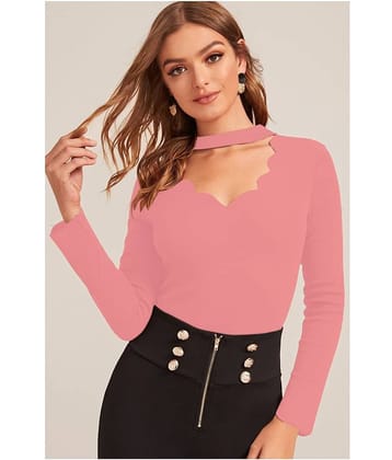 Aahwan Women's Polyester Regular Top ( Pink )