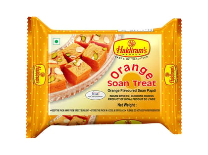 Haldiram's Soan Papdi (Orange Flavour) Packed Sweets - 250 Gm - Pack of 2