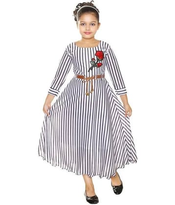 JCT DRESSES Crepe Gown For Girls ( Pack of 1 , White )