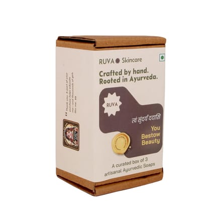 RUVA Handmade Mixed Ayurvedic Soap Value Pack | Trial Set of 3 | Cold-Pressed Soaps | Small-Batch Craft, Velvety Lather, Face Safe | Natural Skincare for All Skin Types RUVA Handmade Mixed Ayurvedic Soap Value Pack | Trial Set of 3 | Cold-Pressed Soaps | Small-Batch Craft, Velvety Lather, Face Safe | Natural Skincare for All Skin Types