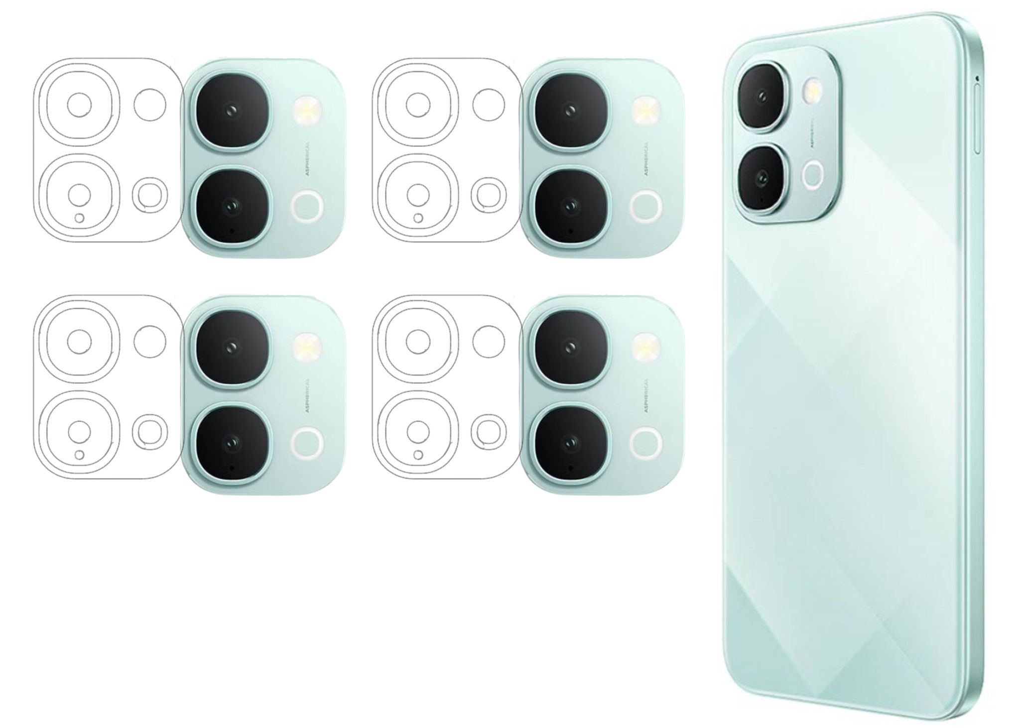 ISAAK Back Camera Lens Protector compatible for Vivo Y31t 5G (Pack of 4)