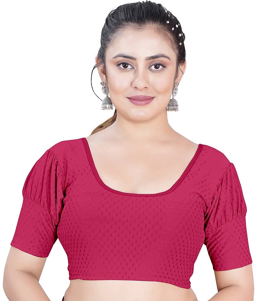 DELTIN HUB Pink Readymade without Pad Silk Blend Women's Blouse ( Pack of 1 )
