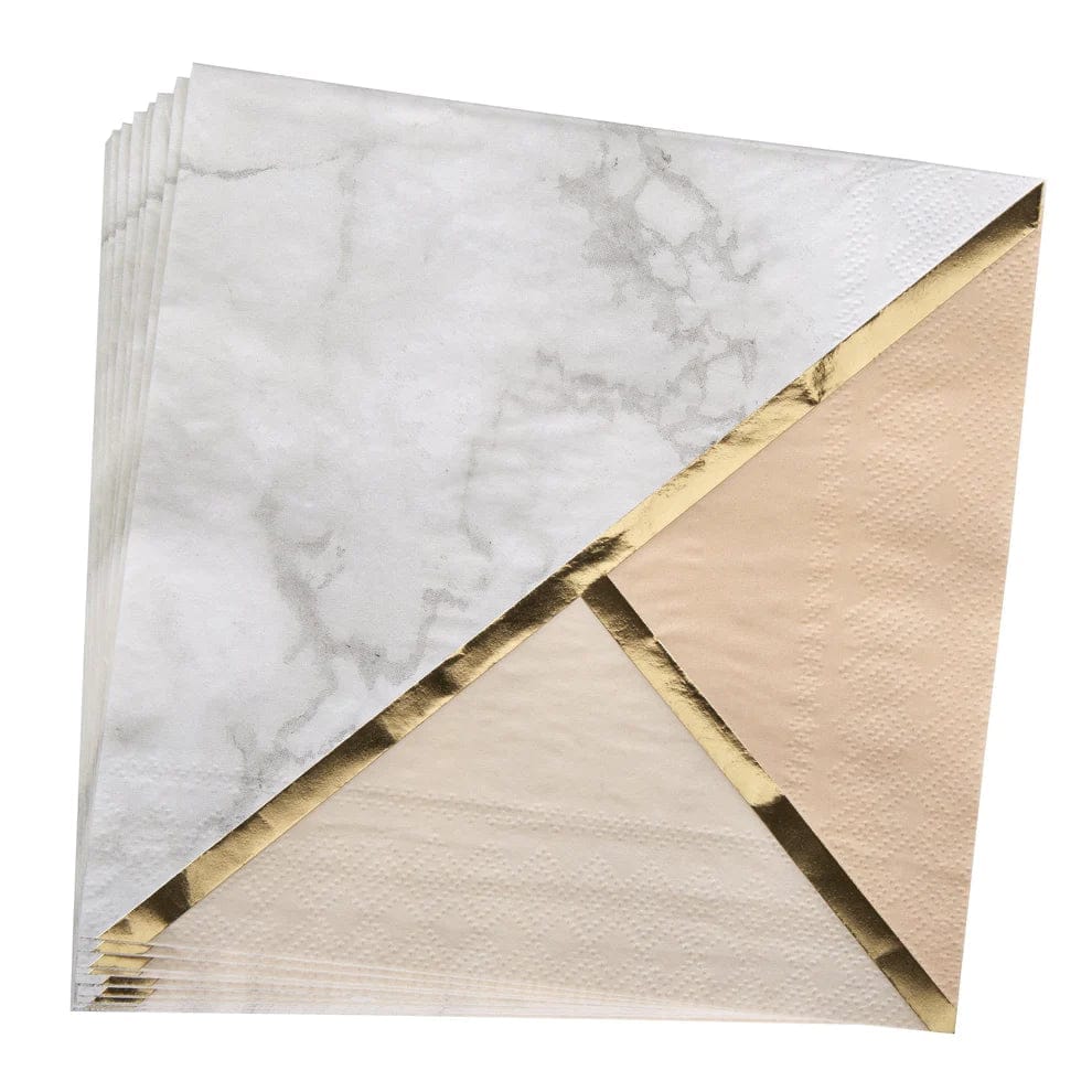 Rose Gold & Gold Paper Napkins - 20PC