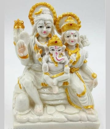 PAYSTORE Polyresin Shiv Family Idol ( 5 cm )