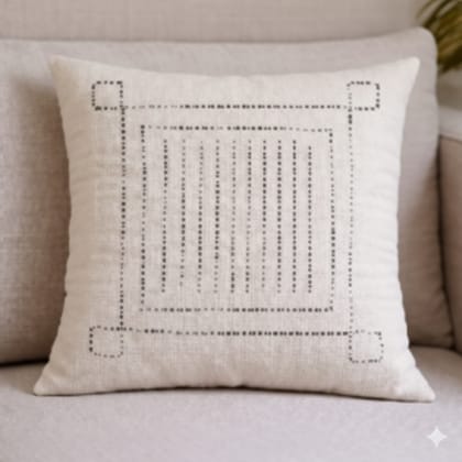 Nature Craaft Artisan Made Hand Embroidered Cotton Cushion Cover