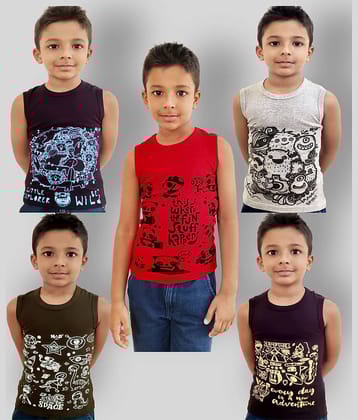HAP Pack of 5 Boys 100% Cotton ( Multi Color )