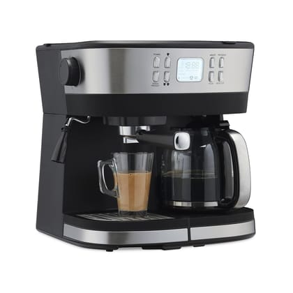 Morphy Richards DuoPresso 2-in-1 Coffee Maker|Drip & Espresso| 15 bar Pressure| Digital Display|Removable Drip Tray| Upto 10 cups* of Coffee| Keep Warm Tray| 2-Yr Warranty by Brand|Black Morphy Richards DuoPresso 2-in-1 Coffee Maker|Drip & Espresso| 15 b