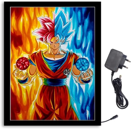 NOKKES Dragonball-z On Fire Light Photo Frame 8X10 inch Led Light photo Frame With Light Adaptor Led Light Photo Frame Black Color Photo Frame_AQW135 NOKKES Dragonball-z On Fire Light Photo Frame 8X10 inch Led Light photo Frame With Light Adaptor Led Light Photo Frame Black Color Photo Frame_AQW135