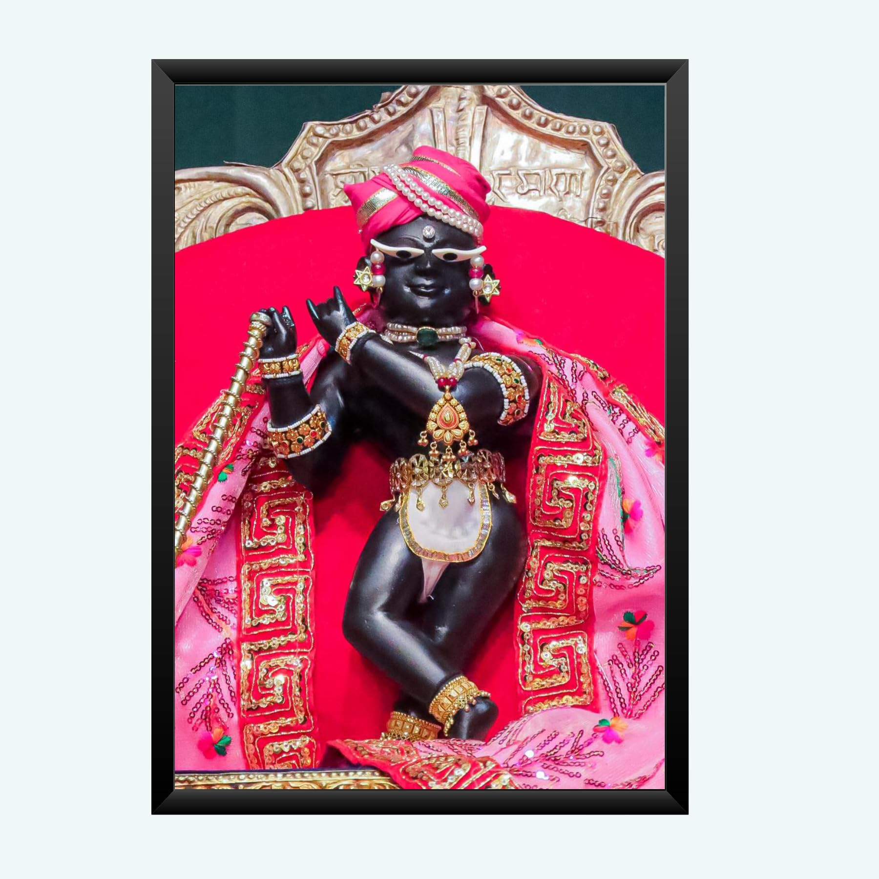 NOKKES Radha Raman ji Vrindavan Radha Raman Thakur Ji Photo Frames Religious Photo frame 5X7 Inch Photo Frame_QWW59