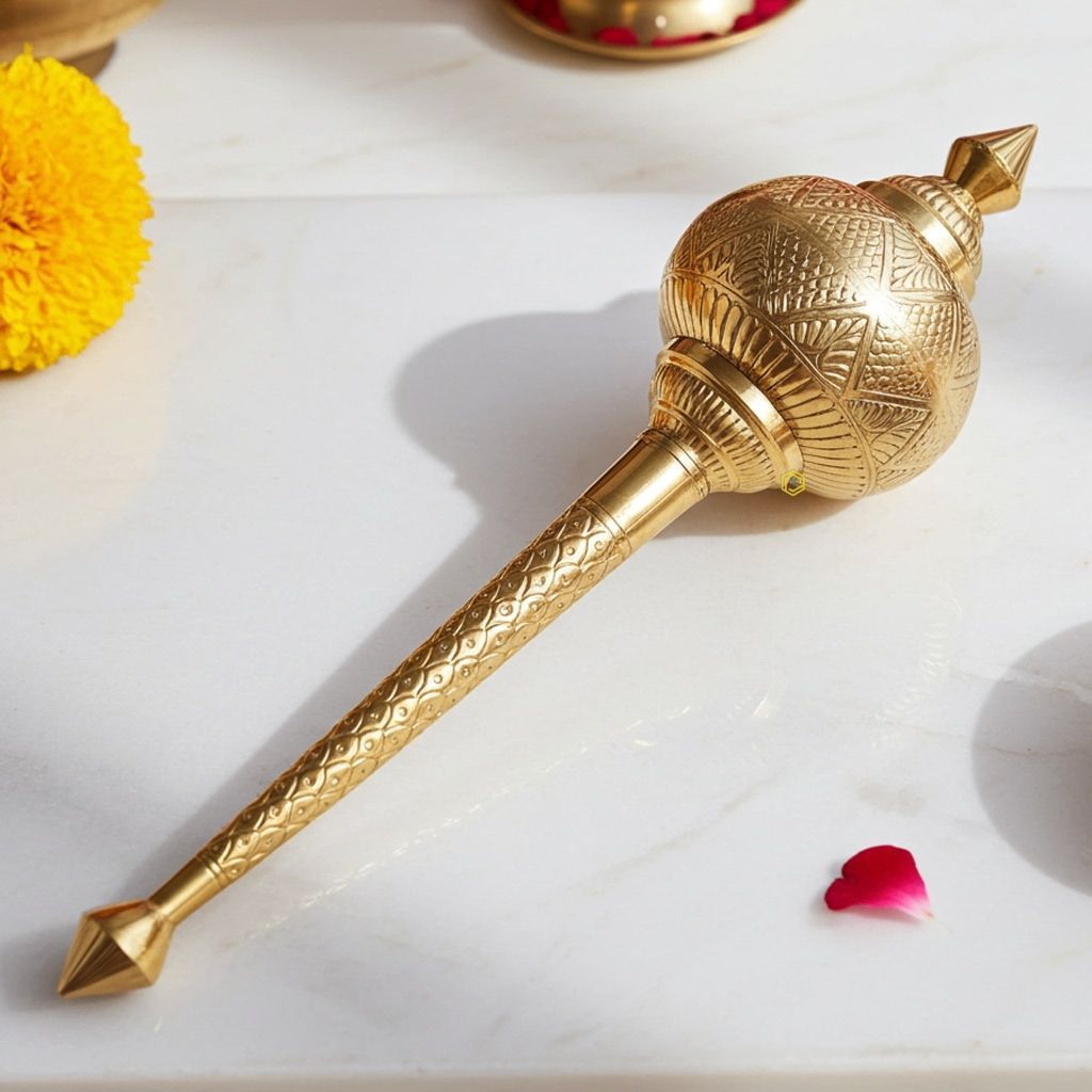 Brass Hanuman Mace, Gada No. 10 � Puja And Home D�cor Gada, Length : 39 Inch (ZMAS531 J)