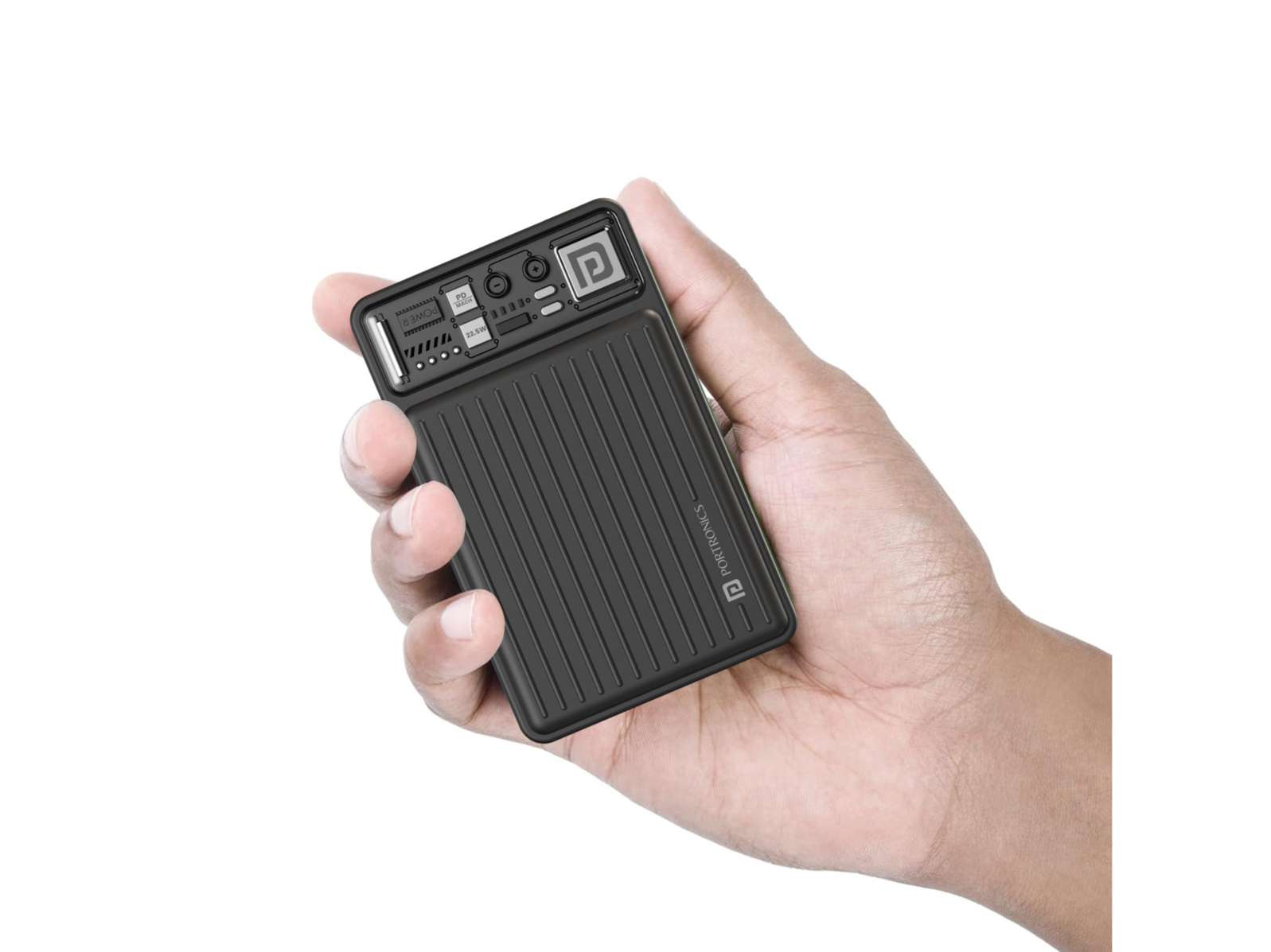 Portronics Luxcell Mini 10K (Non-Wireless) 22.5 Watt Output, BIS Certified, Compact, 10000 mAH PowerBank - Black