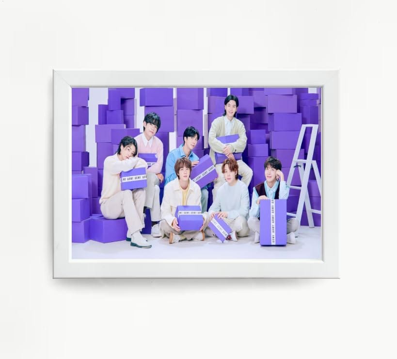 NOKKES Bts Army Bangtan Boy V suga J-Hope Jungkook Jin Jimin Rm 5X7 Inch Size Photo Frame Photo Home Office_EQW288