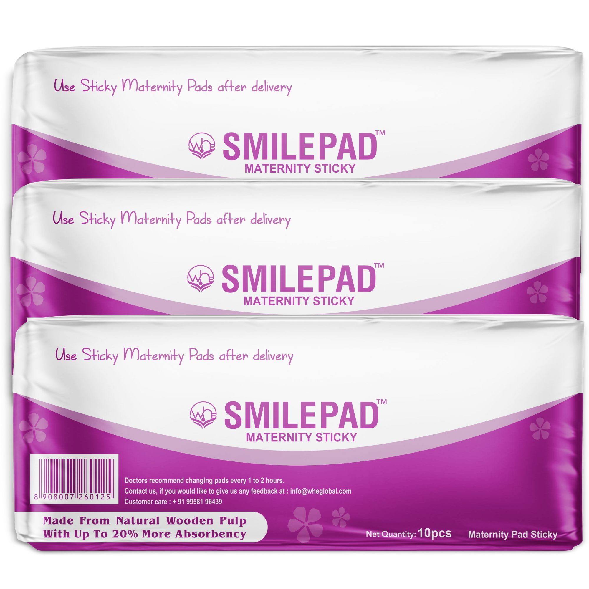 Smilepad Sticky Maternity Pads for Women Post Pregnancy, Soft and Rash Free, Pack of 30 Delivery Pads - Perfect for Heavy Postpartum Bleeding, Active Moms, C-Section Recovery, Sensitive Skin