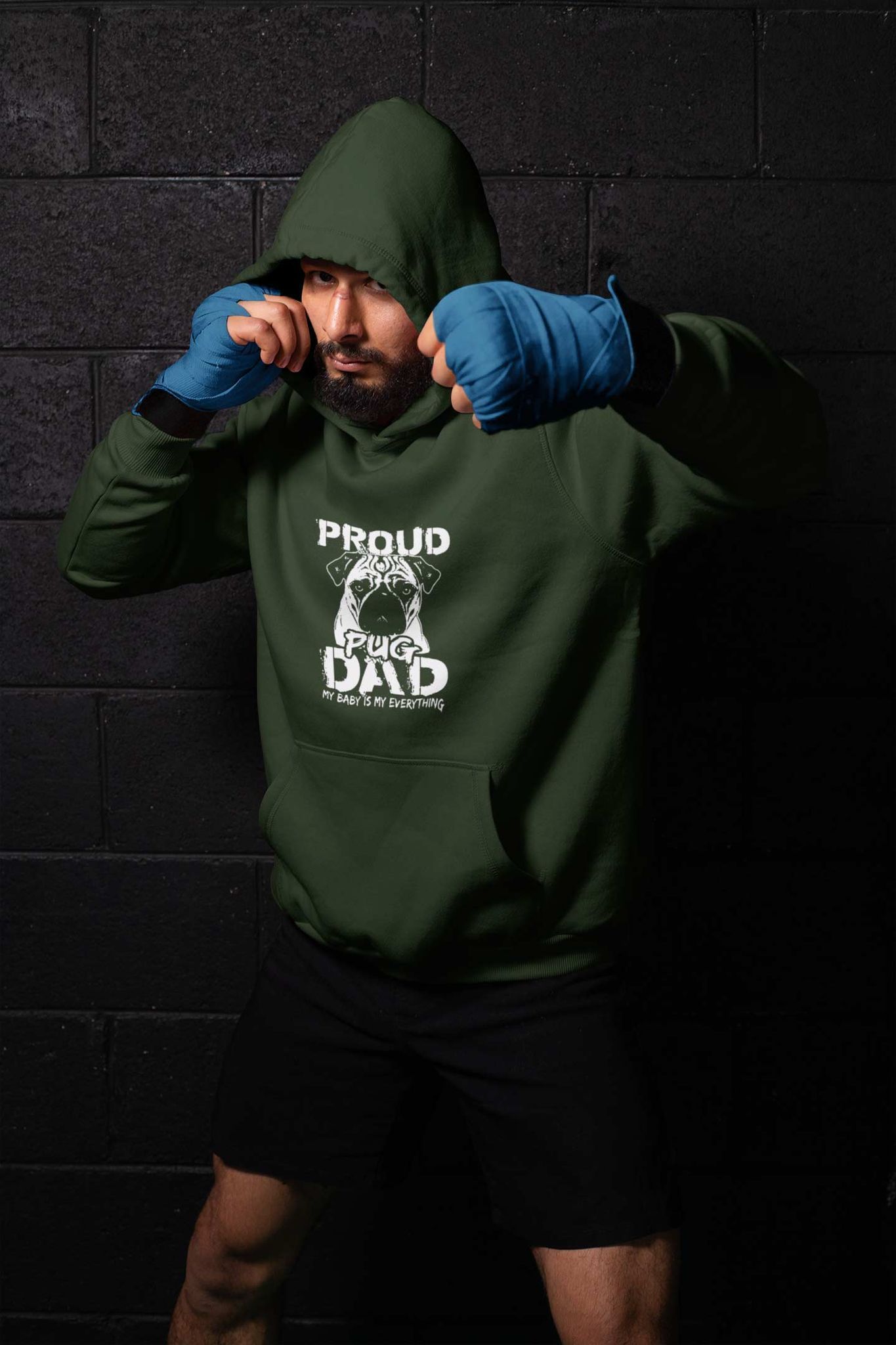 Hoodie (Men) - Proud Pug Dad (5 Colours)